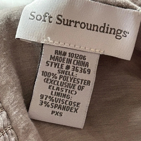 Soft Surroundings Summer Breeze Maxi Sleeveless Dress Tan White Abstract PXS - Picture 9 of 12